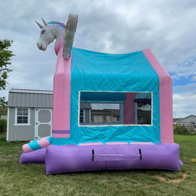 Customized Color Unicorn Bouncy Castle Inflatable Bounce House for Kids' Jumping Games