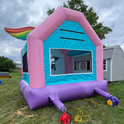 Customized Color Unicorn Bouncy Castle Inflatable Bounce House for Kids' Jumping Games