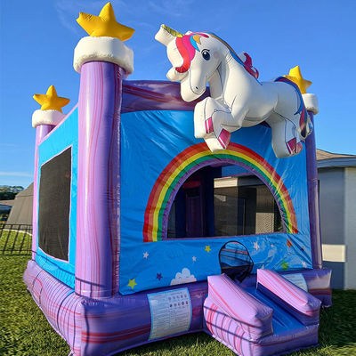 Customized Color Unicorn Bouncy Castle Inflatable Bounce House for Kids' Jumping Games