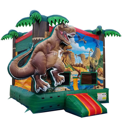 Air Blower Included Pop Dinosaur Land Inflatable Trampoline for Children and Adults