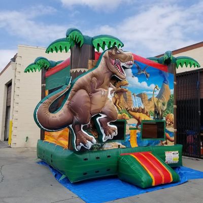 Air Blower Included Pop Dinosaur Land Inflatable Trampoline for Children and Adults