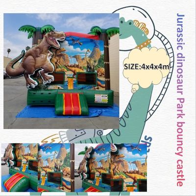 Air Blower Included Pop Dinosaur Land Inflatable Trampoline for Children and Adults