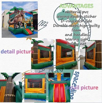 Air Blower Included Pop Dinosaur Land Inflatable Trampoline for Children and Adults