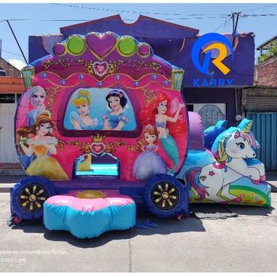 Party Rental Essential PVC Inflatable Bounce House with Mermaid Theme and Blower