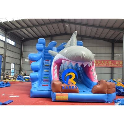 Customized Color Wet/Dry Inflatable Building with Slide and Blower Unisex Outdoor Fun
