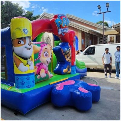 Inflatable Bounce House with Slide Cartoon Paw Dog Patrol Theme Age Range 14 Years up