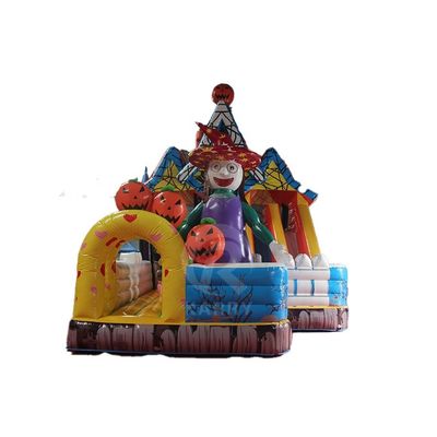 Popular Castle Halloween Witch Castle Inflatable Bounce House with Slide and Air Blower