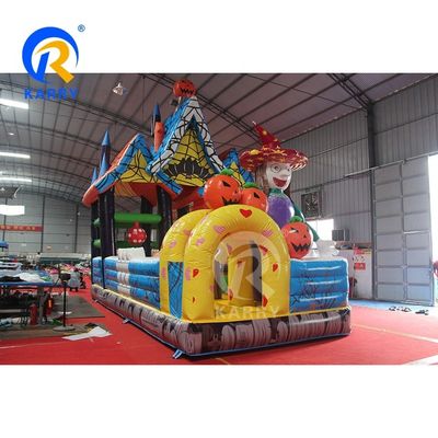 Popular Castle Halloween Witch Castle Inflatable Bounce House with Slide and Air Blower
