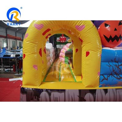 Popular Castle Halloween Witch Castle Inflatable Bounce House with Slide and Air Blower