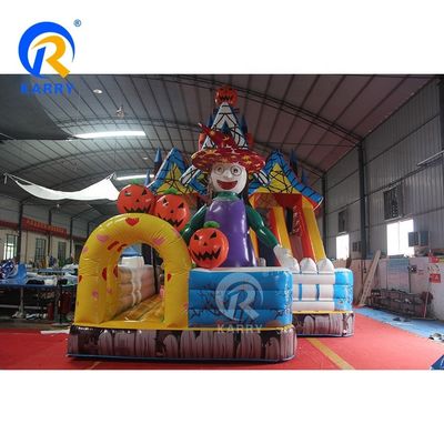 Popular Castle Halloween Witch Castle Inflatable Bounce House with Slide and Air Blower