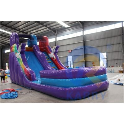 5-10 Passengers Customized Commercial Grade PVC Unicorn Inflatable Water Slide with Pool