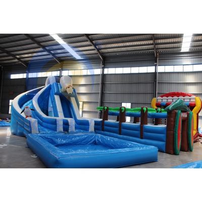 Commercial Inflatable Water Slide Polar Bear Arctic Plunge Dual Lane for Outdoor Fun