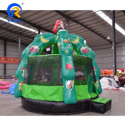 Unisex Customized Green Christmas Tree Inflatable Castle Trampoline with Payment Terms T/T
