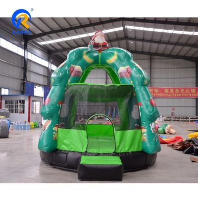 Unisex Customized Green Christmas Tree Inflatable Castle Trampoline with Payment Terms T/T