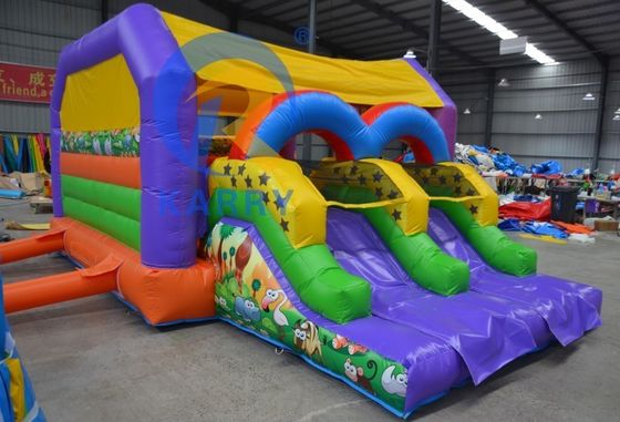 Payment Terms T/T Outdoor Inflatable Bounce House with Double Slides and PVC Material