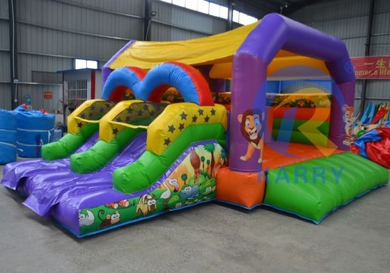 Payment Terms T/T Outdoor Inflatable Bounce House with Double Slides and PVC Material
