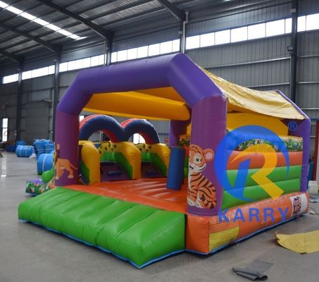 Payment Terms T/T Outdoor Inflatable Bounce House with Double Slides and PVC Material