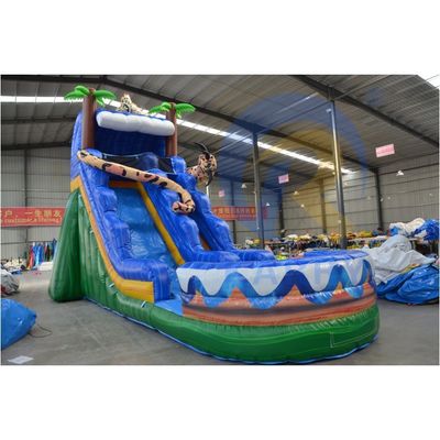 Commercial Occasion PVC Air Filled Backyard Inflatable Water Slide with Pool