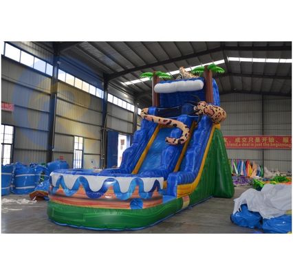 Commercial Occasion PVC Air Filled Backyard Inflatable Water Slide with Pool