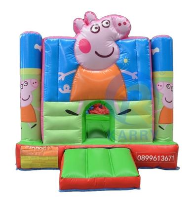 Commercial Event Promotion Inflatable Castle Slide with Kids Cartoon Pig Bounce House
