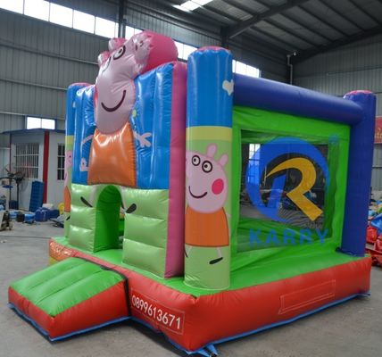 Commercial Event Promotion Inflatable Castle Slide with Kids Cartoon Pig Bounce House