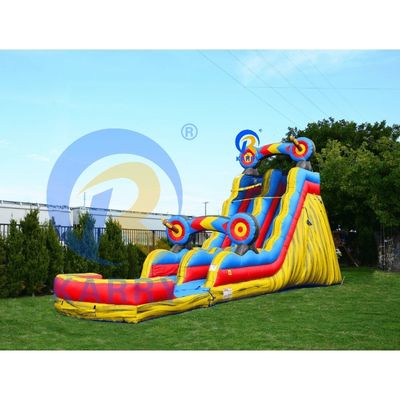 Karry Target 0.55mm PVC Tarpaulin Yellow Magic Color Inflatable Water Slide with Pool