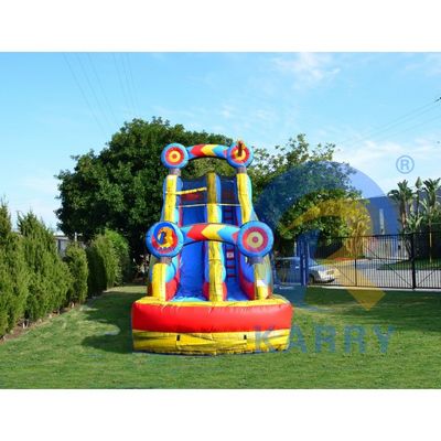 Karry Target 0.55mm PVC Tarpaulin Yellow Magic Color Inflatable Water Slide with Pool