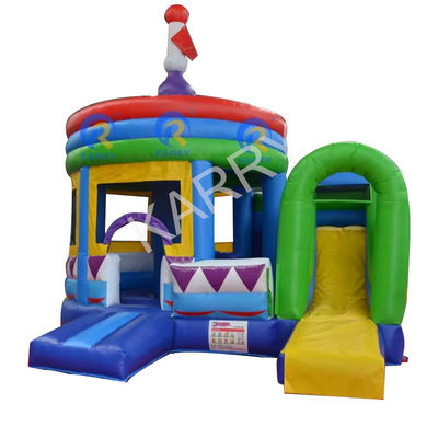 PORTABLE Cylindrical PVC Bouncy Castle with Side Slide and Inflatable Dome The Ultimate Party Experience