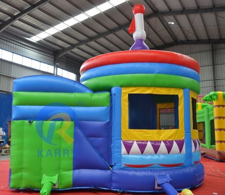 PORTABLE Cylindrical PVC Bouncy Castle with Side Slide and Inflatable Dome The Ultimate Party Experience