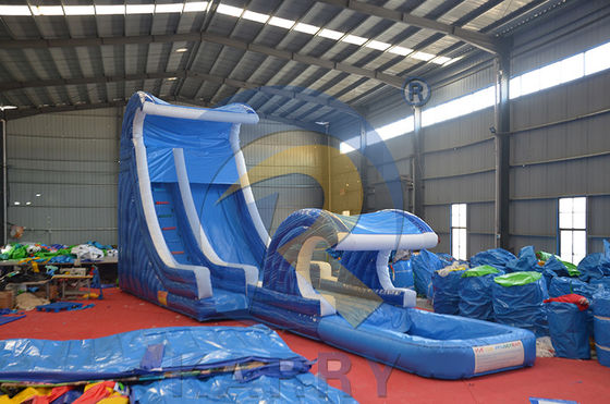 Shopping Mall Occasion Large Inflatable Water Slide with Pool and Long Slide Path