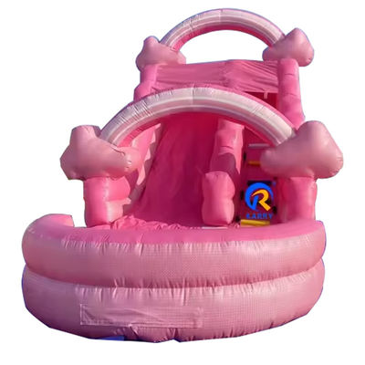 Customized Color Commercial Occasion Inflatable Pink Marshmallow Water Slide with Pool