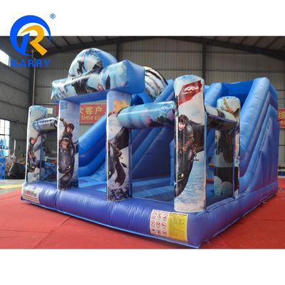 Custom Logo Cartoon Train Dragon Inflatable Dry Slides With Max Capacity 100-500kg