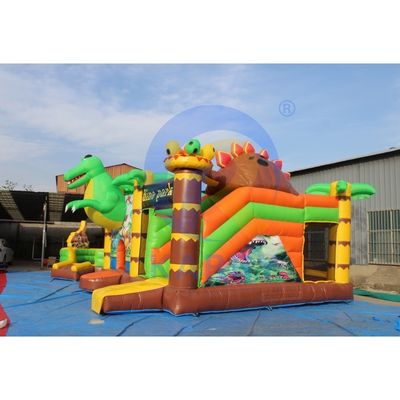Commercial Grade Dino Park Air Bounce House Combo Slide Bouncers Jumpers for Kids
