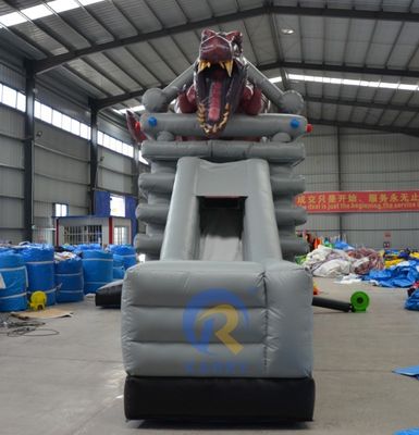 Amusement Park Equipment Caged Beast Bouncy Castle Inflatable Bounce House with Slide