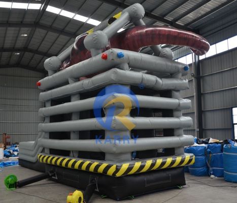 Amusement Park Equipment Caged Beast Bouncy Castle Inflatable Bounce House with Slide