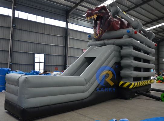 Amusement Park Equipment Caged Beast Bouncy Castle Inflatable Bounce House with Slide