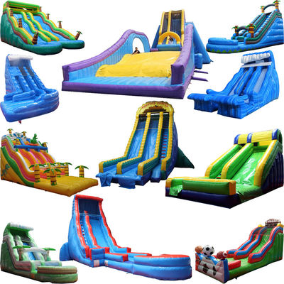 CE Standard Accessories Square Inflatable Toxic Slide with Pool and Jungle Animal Slide