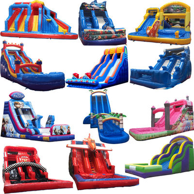 CE Standard Accessories Square Inflatable Toxic Slide with Pool and Jungle Animal Slide