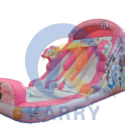 Playcenter Summer Water Park Pink Princess Inflatable Water Slide with Pool
