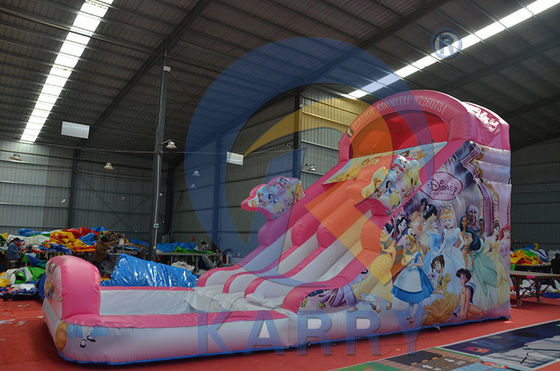 Playcenter Summer Water Park Pink Princess Inflatable Water Slide with Pool