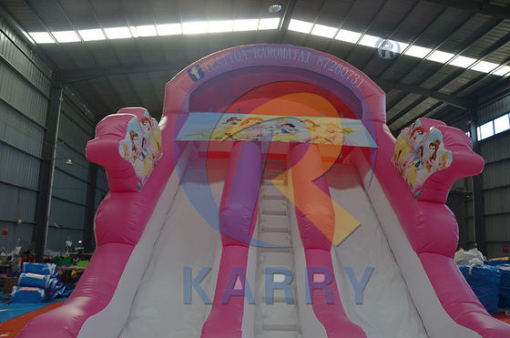 Playcenter Summer Water Park Pink Princess Inflatable Water Slide with Pool