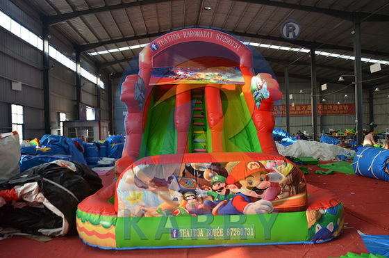 Cartoon Mario Inflatable Double Slide for Jumping and Swimming Max Capacity 100-500kg
