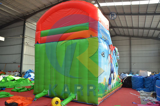 Cartoon Mario Inflatable Double Slide for Jumping and Swimming Max Capacity 100-500kg