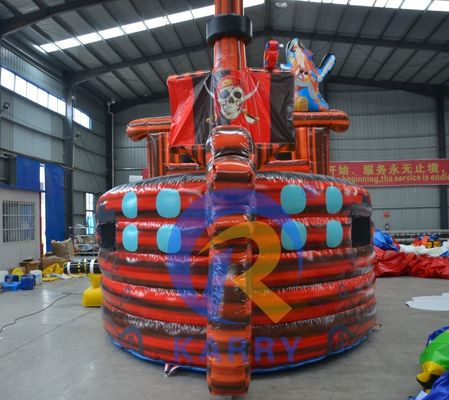 Easy Set Up Pirate Ship Inflatable Bounce House for Kids' Outdoor Play