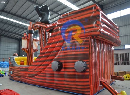 Easy Set Up Pirate Ship Inflatable Bounce House for Kids' Outdoor Play