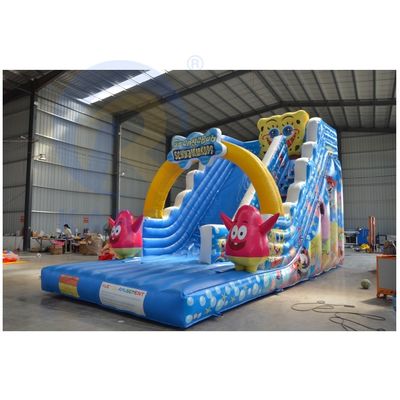 Kid Cartoon Sport Games Water Slide with Wide Slip Lane and Swimming Pool PORTABLE Inflatable Fun