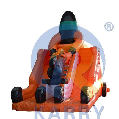 Inflatable Bouncy Slide For Commercial Dual Lane Slide Orange Slide Dry Unisex Rental