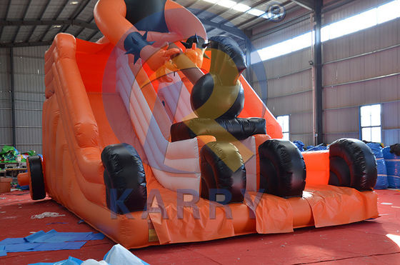 Inflatable Bouncy Slide For Commercial Dual Lane Slide Orange Slide Dry Unisex Rental