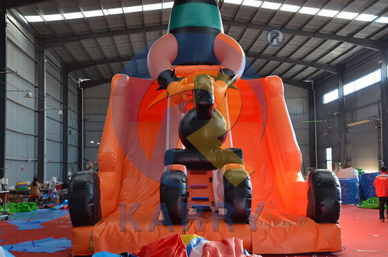 Inflatable Bouncy Slide For Commercial Dual Lane Slide Orange Slide Dry Unisex Rental