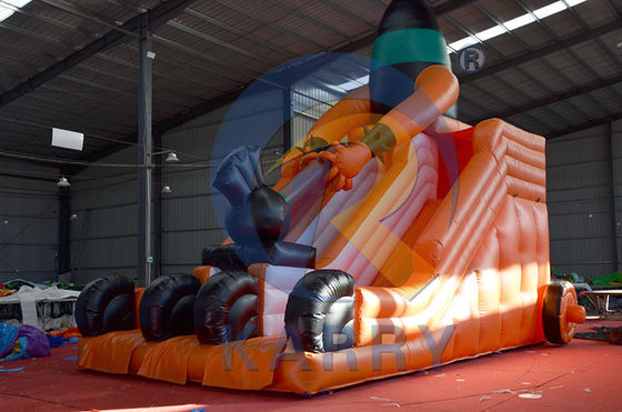 Inflatable Bouncy Slide For Commercial Dual Lane Slide Orange Slide Dry Unisex Rental